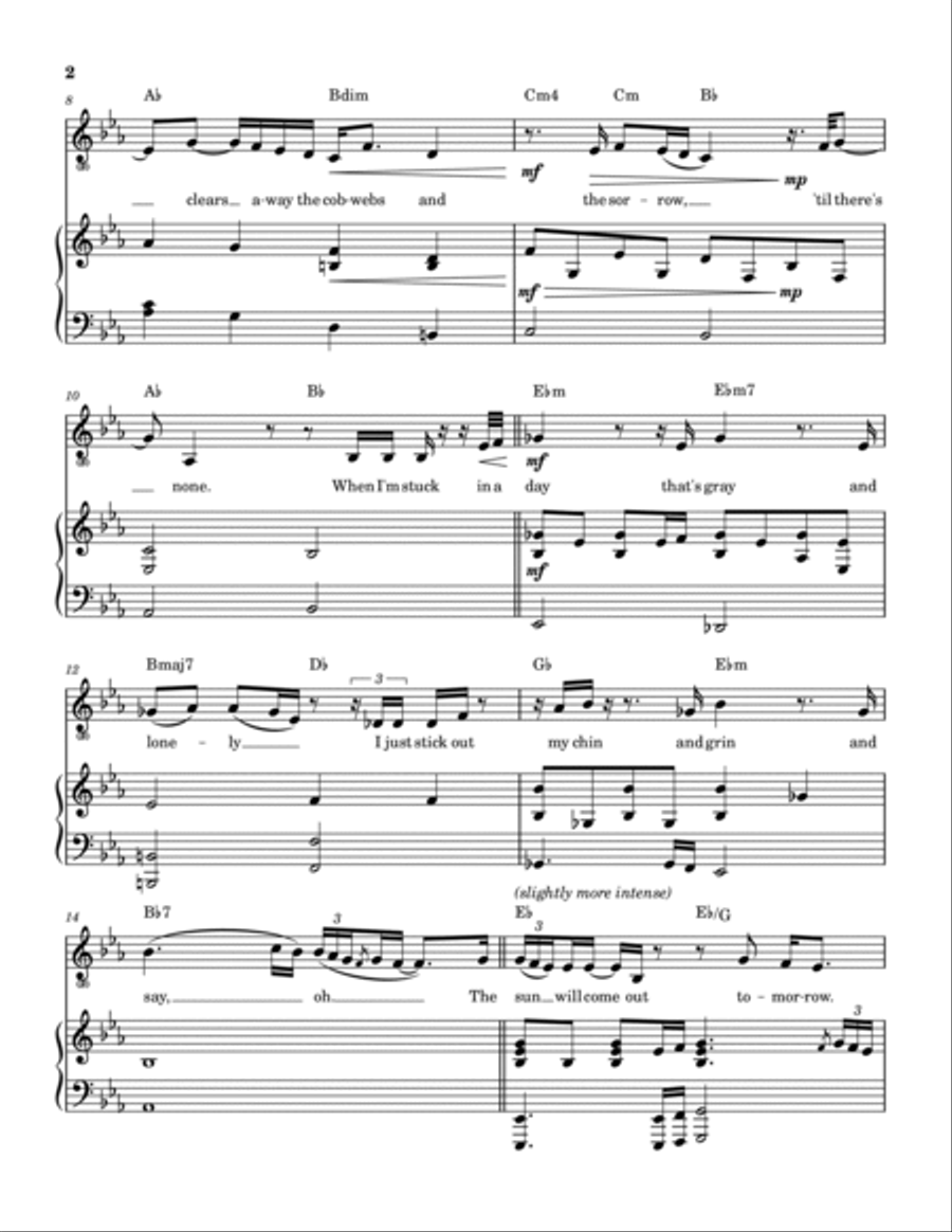 Tomorrow Piano, Vocal, Guitar scores gallery preview page 3