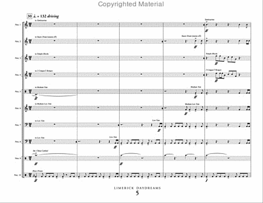 Limerick Daydreams Limerick Daydreams Percussion Ensemble scores gallery preview page 6