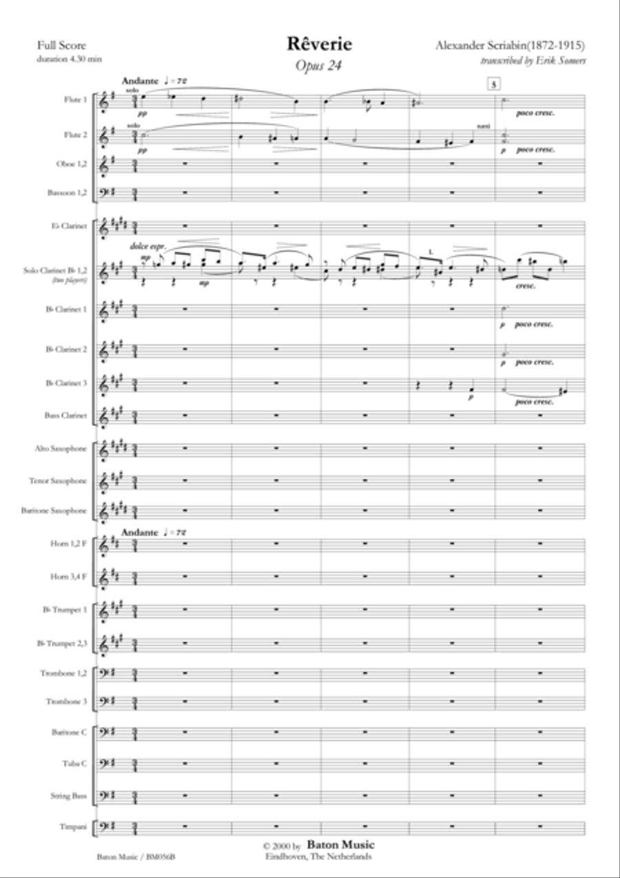 Rêverie Concert Band scores gallery preview page 2
