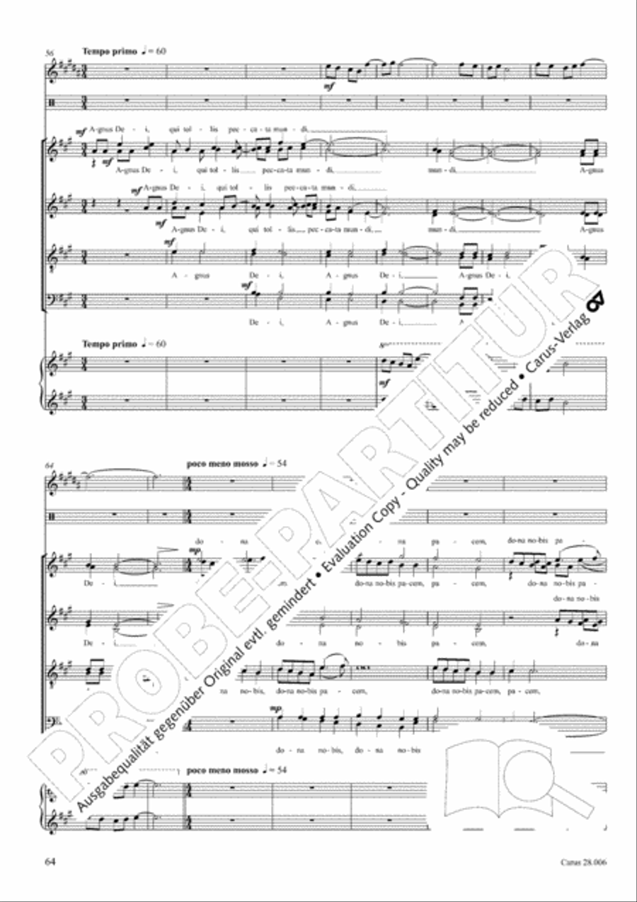 Pastoral Mass 4-Part scores gallery preview page 65