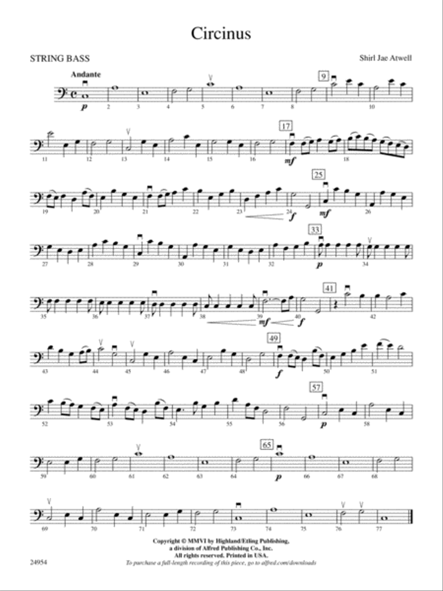 Circinus: String Bass String Orchestra scores gallery preview page 1