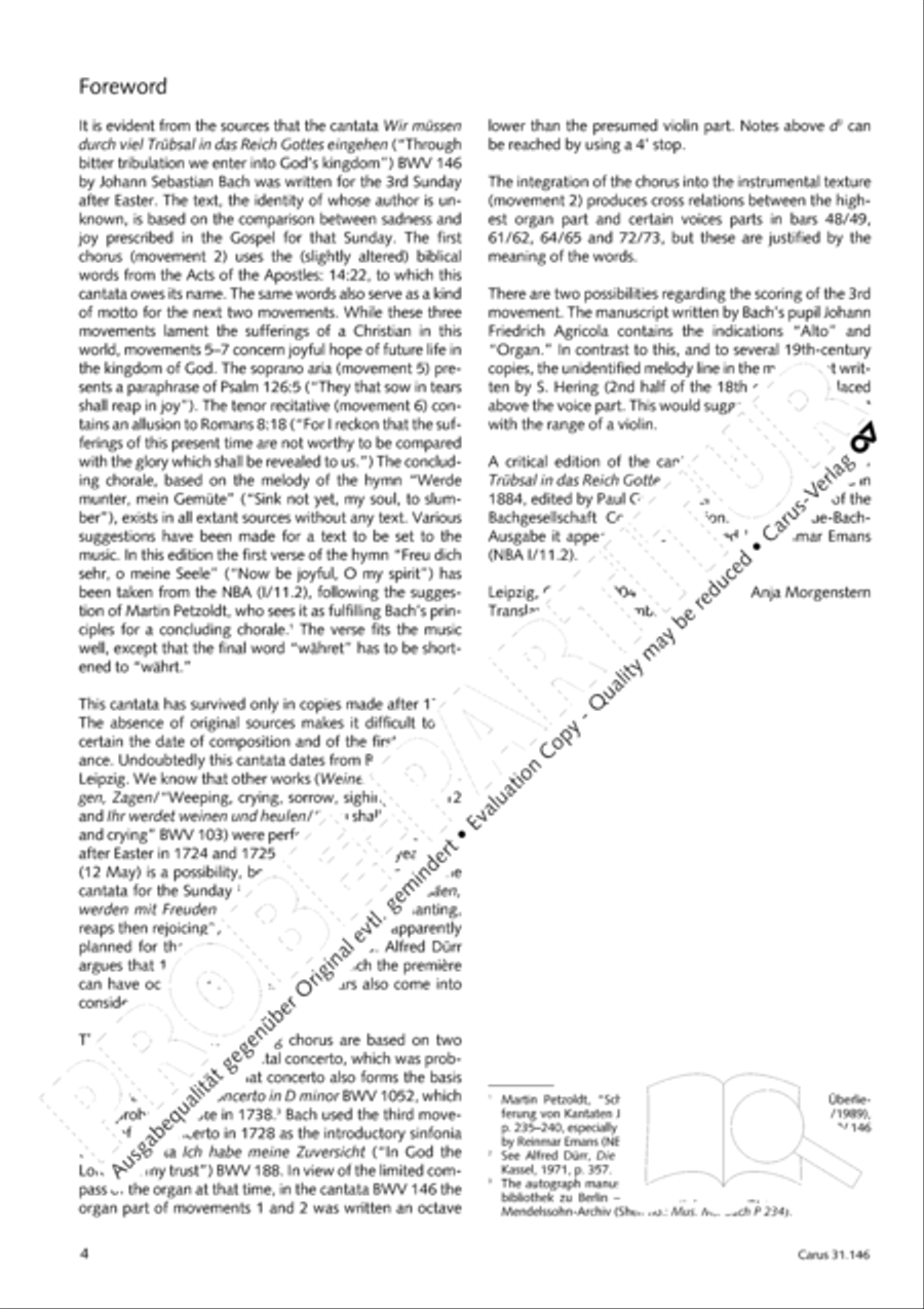 Through bitter tribulation we enter into God's kingdom (Wir mussen durch viel Trubsal in das Reich Gottes eingehen) 4-Part scores gallery preview page 5