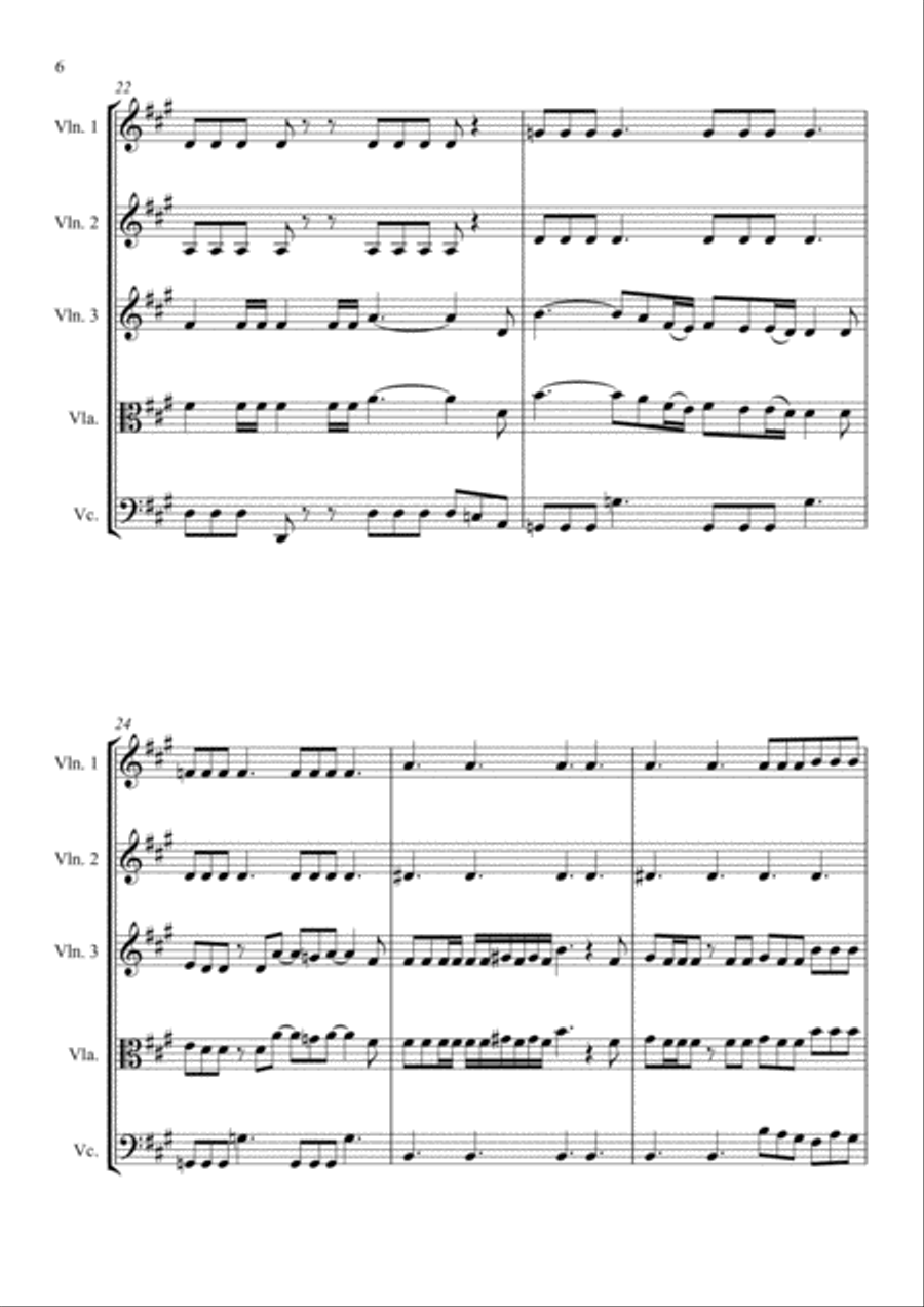 Somebody To Love Somebody To Love String Quartet scores gallery preview page 6