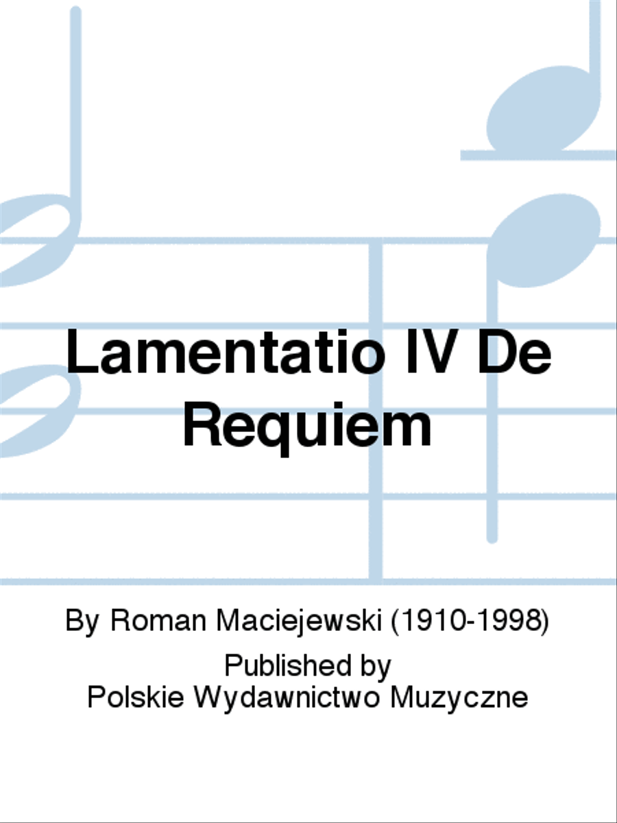 Lamentatio IV De Requiem Soprano Voice scores gallery preview page 1