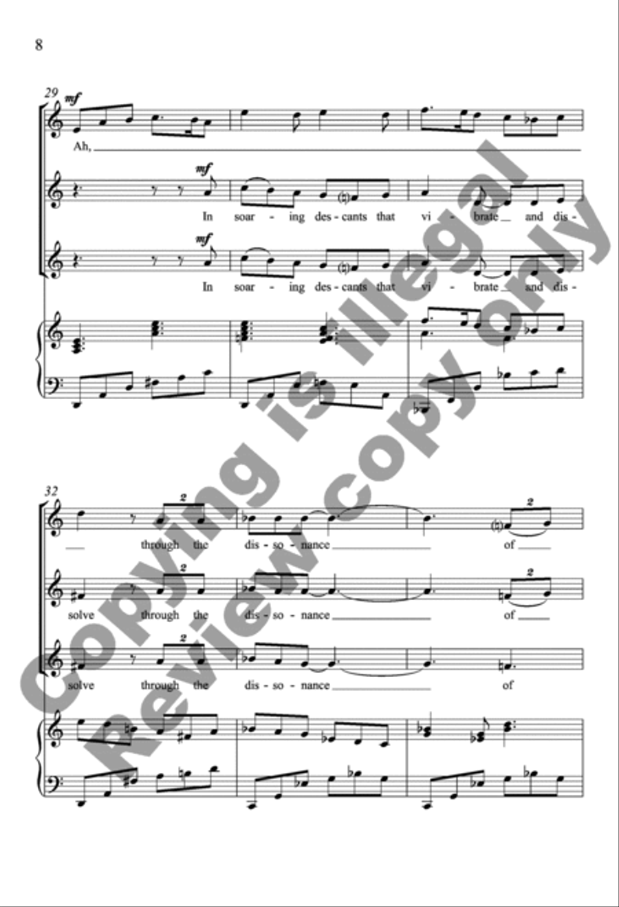 The Music of Being (Piano/Choral Score) SSA scores gallery preview page 8
