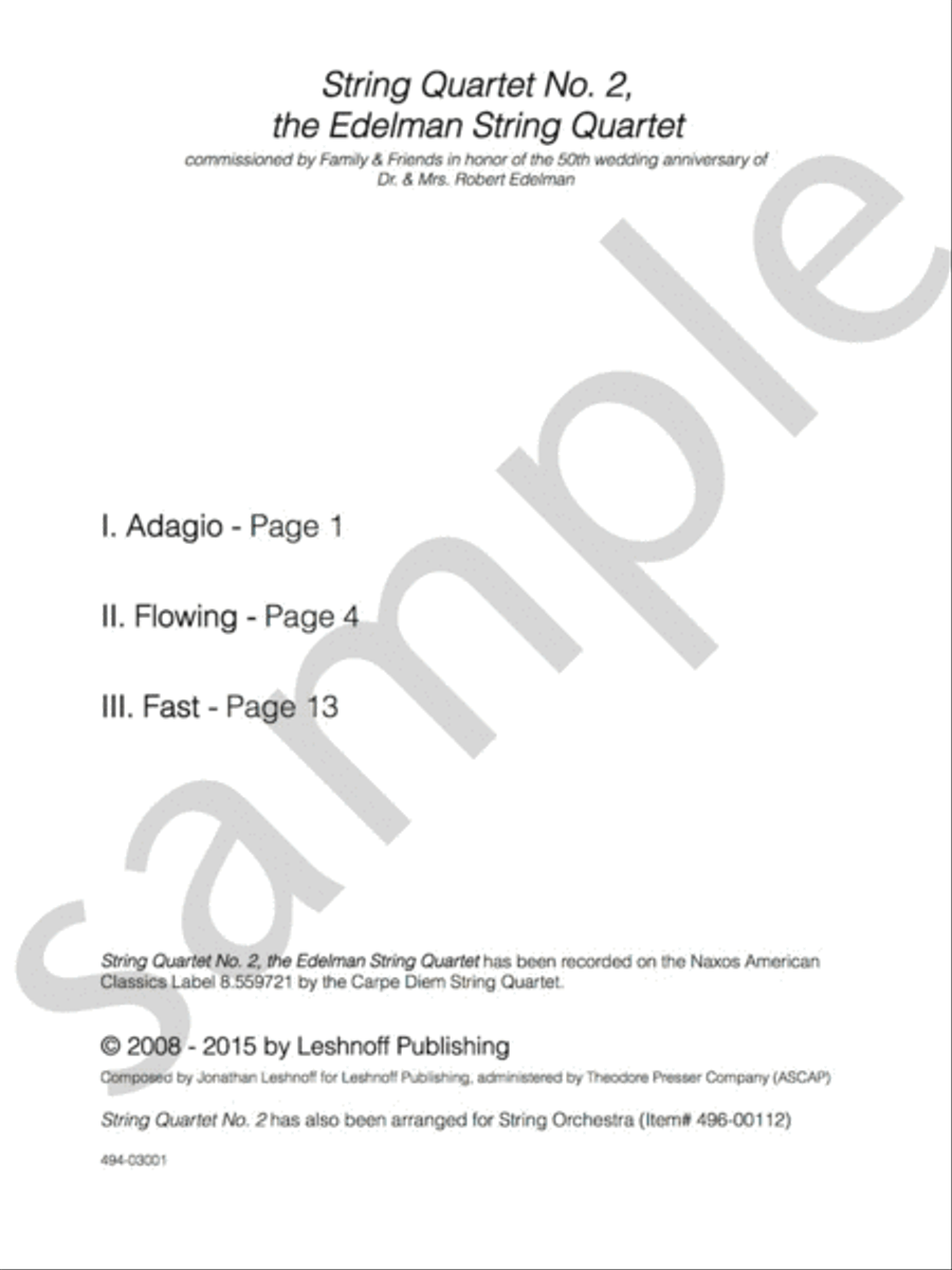 String Quartet No. 2 String Quartet scores gallery preview page 3