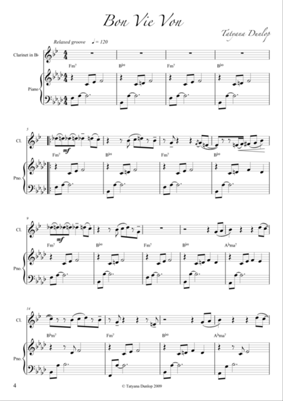 Bon Vie Von Woodwind Duet scores gallery preview page 1