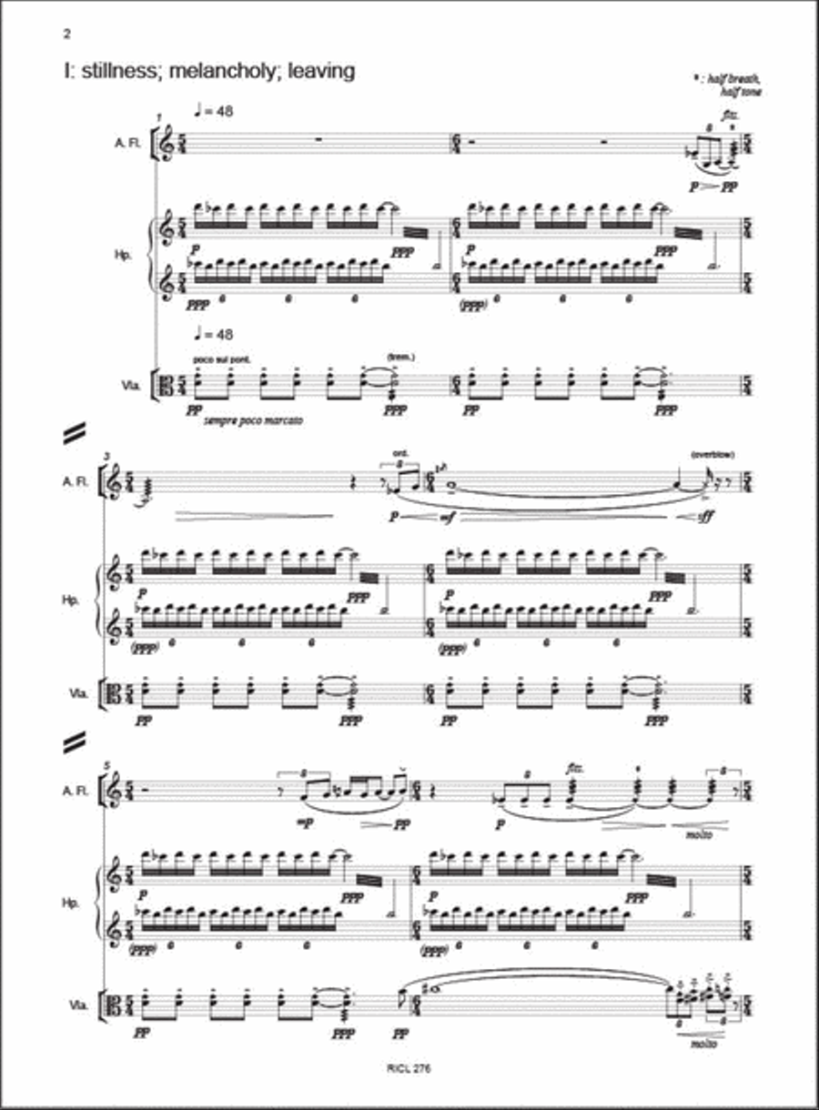 Three Songs of Home Flute scores gallery preview page 3