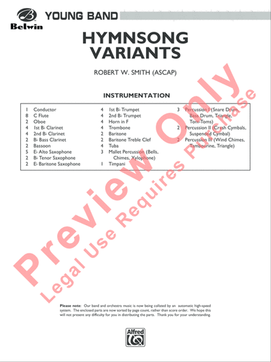 Hymnsong Variants Concert Band scores gallery preview page 2
