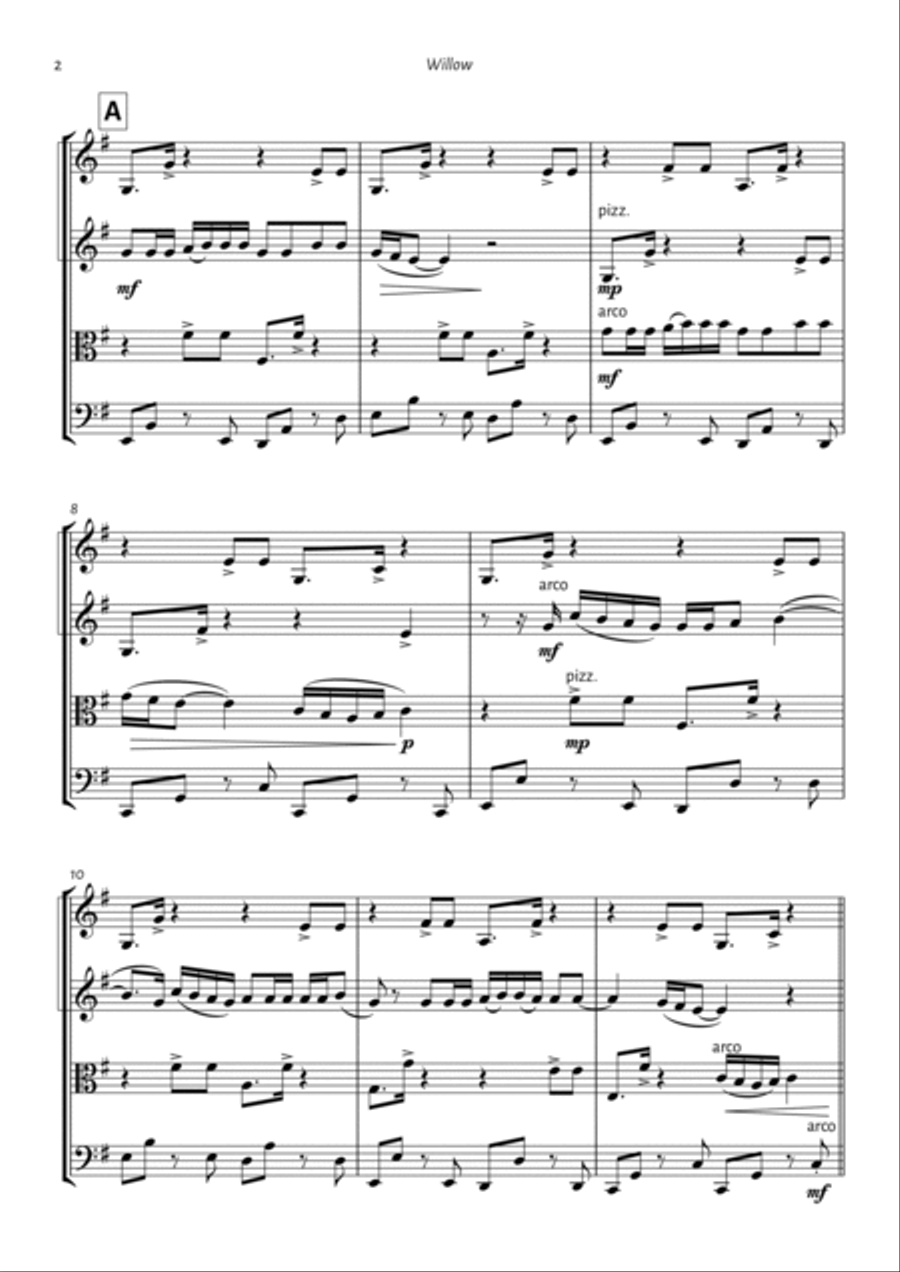 Willow String Quartet scores gallery preview page 2