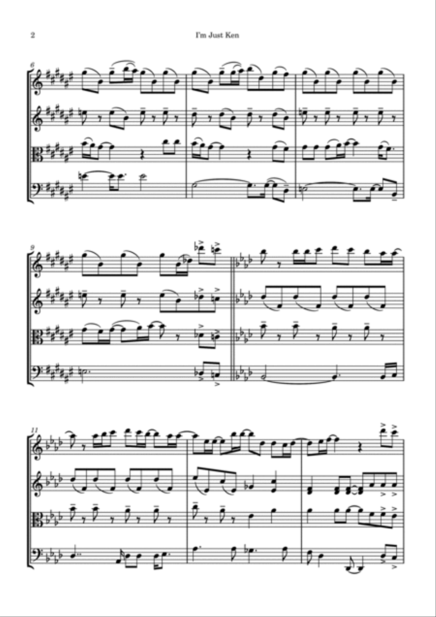 I'm Just Ken String Quartet scores gallery preview page 2