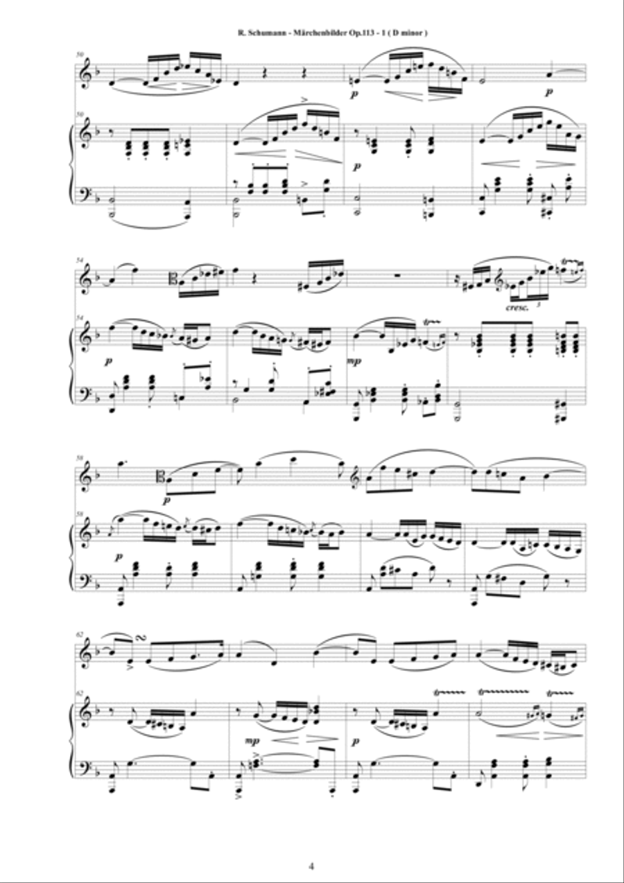 Schumann - Märchenbilder Op.113 - Four Pieces for Viola and Piano Piano scores gallery preview page 4