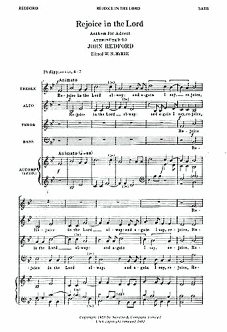 Rejoice in the Lord Alway 4-Part scores gallery preview page 1