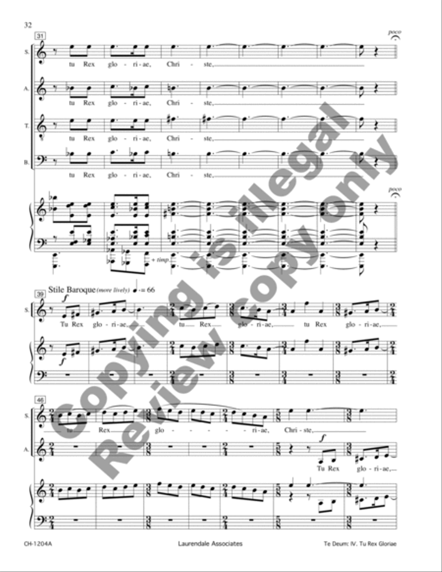 Te Deum (Choral Score)