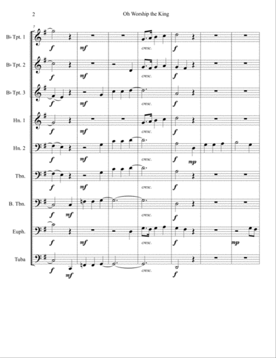 Oh Worship the King Oh Worship the King Brass Ensemble scores gallery preview page 2