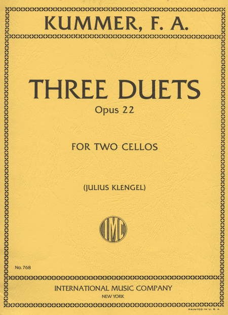 Kummer, Friedrich August  : Three Duets, Op. 22 (KLENGEL)