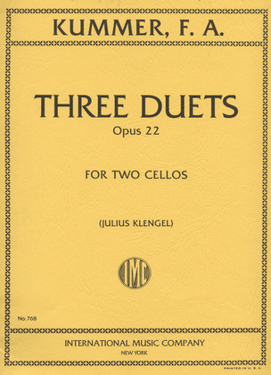 Book cover for Three Duets, Op. 22