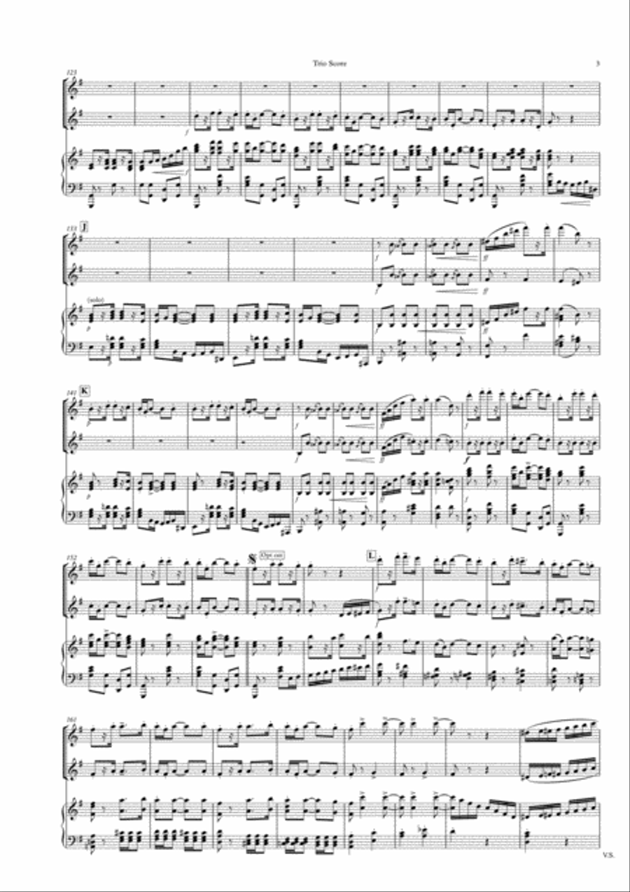 Elgar: Pomp and Circumstance March No. 4 for Trio (Fl, Alto Sax, Piano) Woodwind Duet scores gallery preview page 2