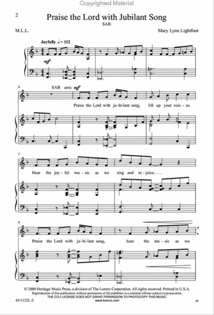 One-Rehearsal Anthems, Vol. 2 3-Part scores gallery preview page 2