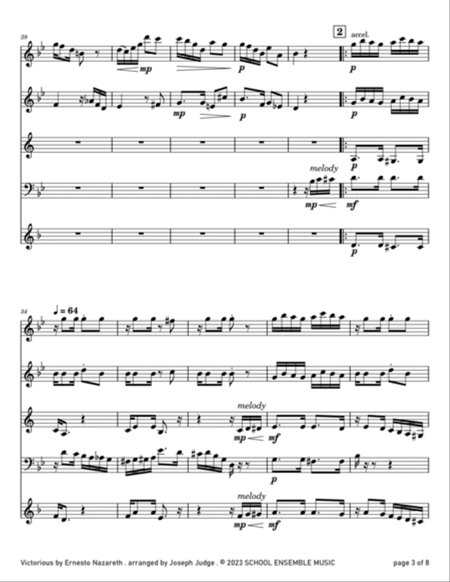 Victorious by Nazareth for Woodwind Quartet in Schools Woodwind Quartet scores gallery preview page 3