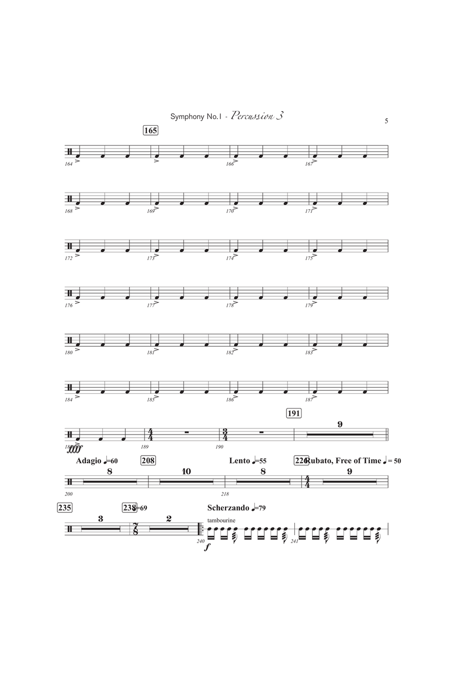 Symphony No. 1 (3rd Percussion) Percussion scores gallery preview page 5