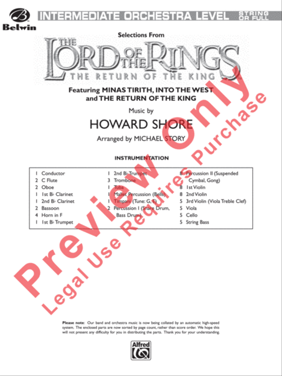 The Lord of the Rings: The Return of the King, Selections from Full Orchestra scores gallery preview page 2