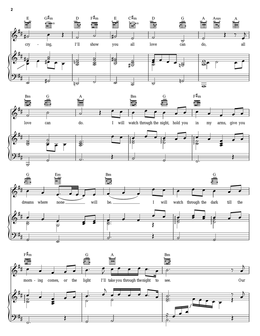 All Love Can Be Piano, Vocal, Guitar scores gallery preview page 2