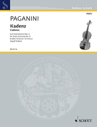 Book cover for Cadenza to the Violin Concerto No. 2, B minor, Op. 7
