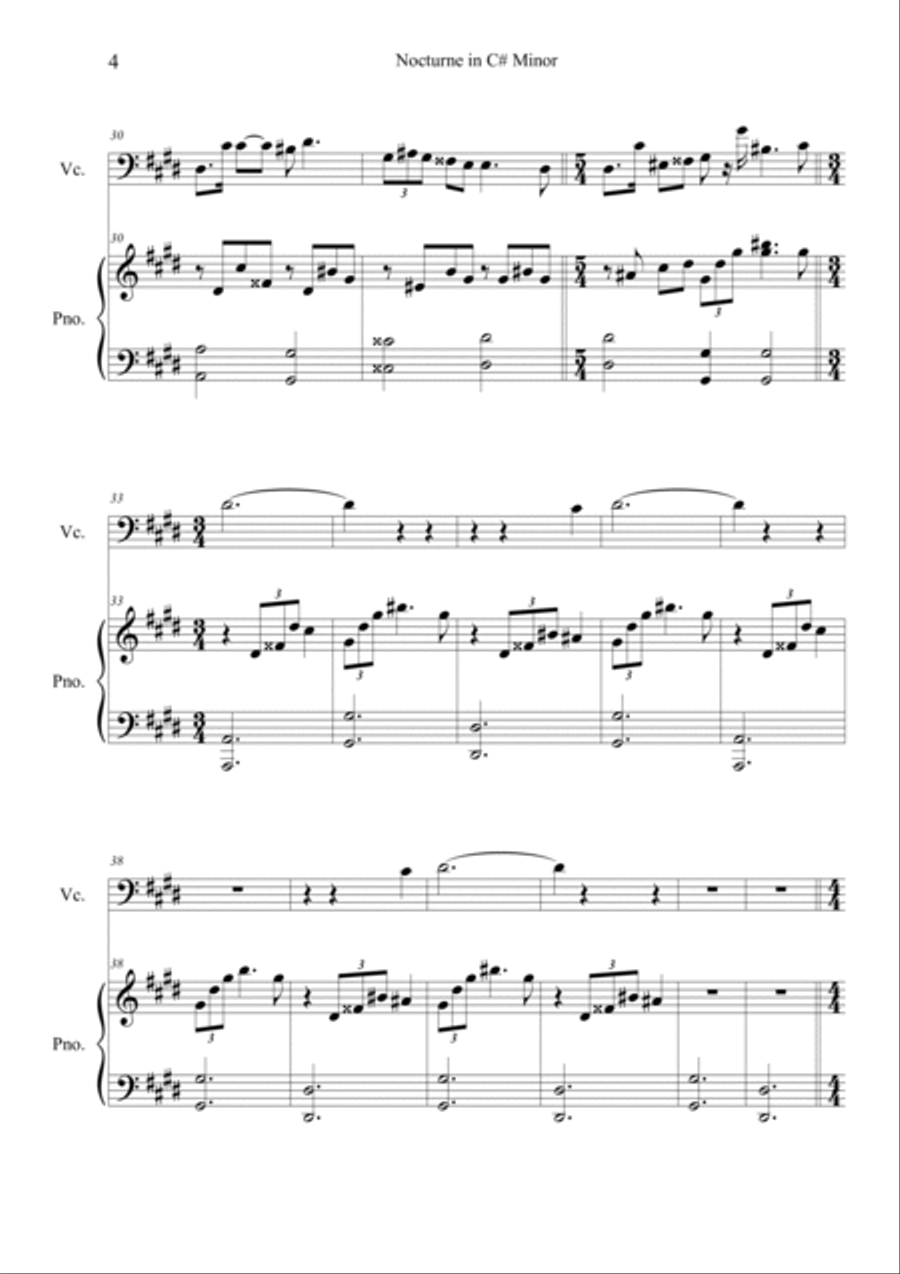 Nocturne in C# minor op.posth Piano scores gallery preview page 4