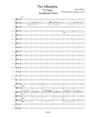 I. Albeniz -"La Vega", Symphonic Poem, Orchestrated by A. Leytush - Score Only