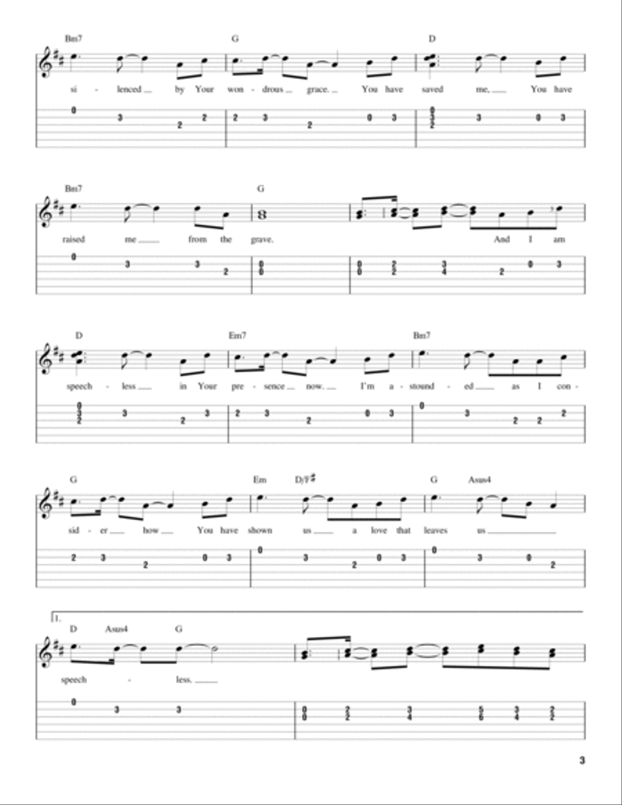 Speechless Guitar Tablature scores gallery preview page 3