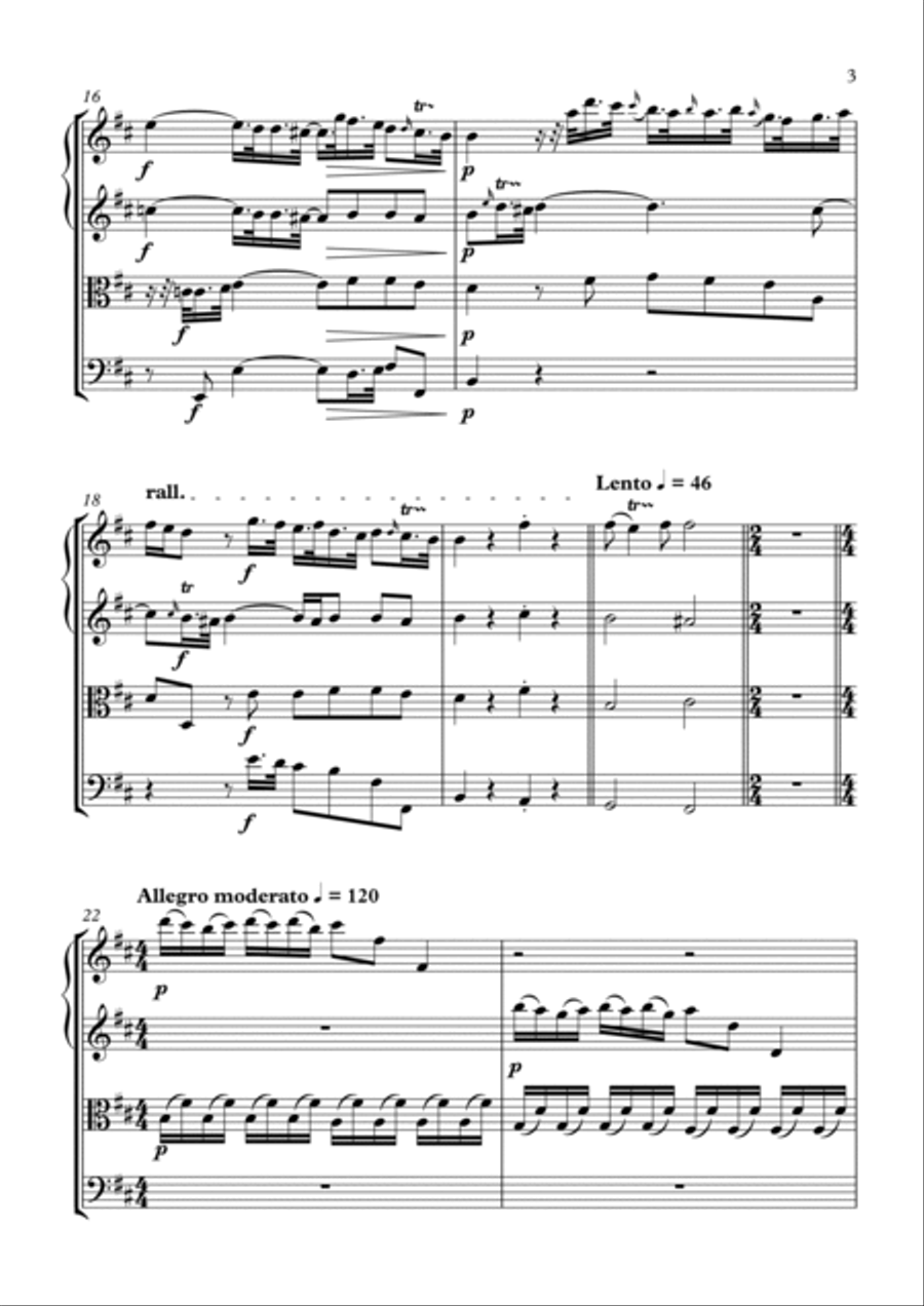Concerto grosso in B minor op. 6 no. 12 String Quartet scores gallery preview page 3