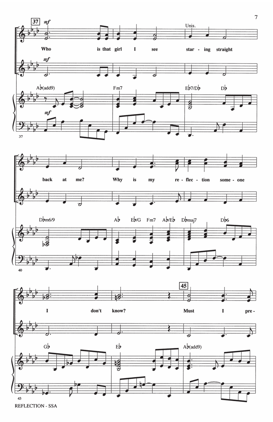 Reflection (Pop Version) (from Mulan) (arr. Mac Huff) SSA scores gallery preview page 5