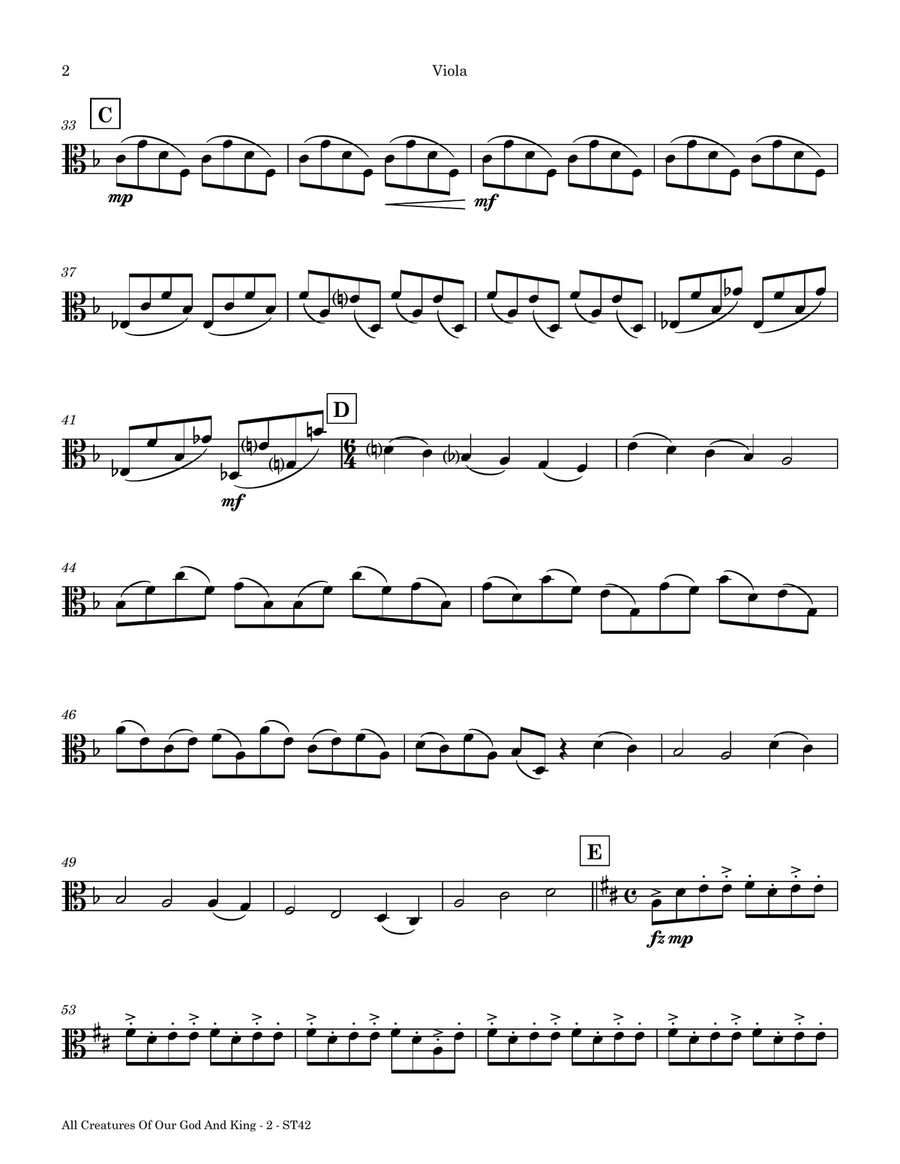 All Creatures Of Our God And King String Quartet scores gallery preview page 2