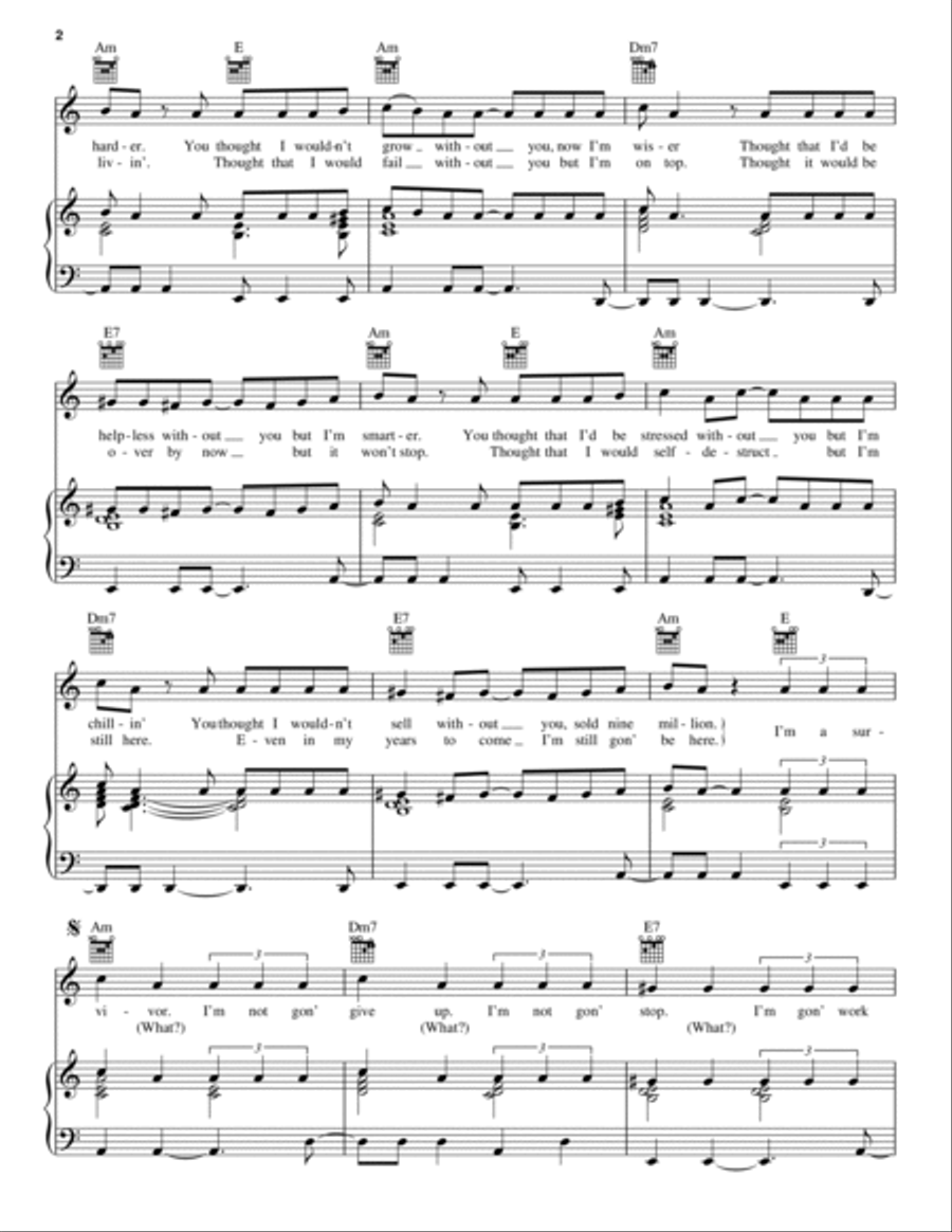 Survivor Piano, Vocal, Guitar scores gallery preview page 2