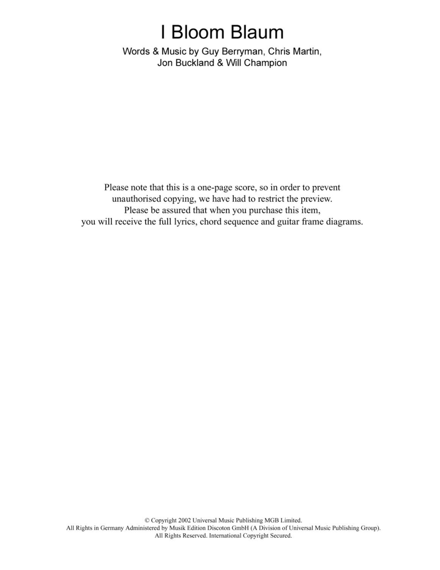 I Bloom Blaum I Bloom Blaum Acoustic Guitar scores gallery preview page 1