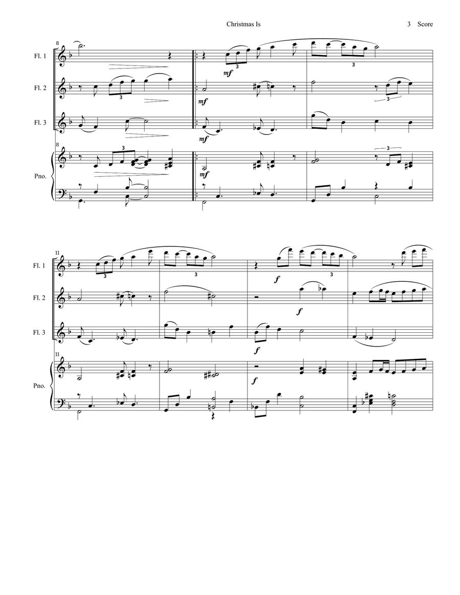 Christmas Is Woodwind Trio scores gallery preview page 4