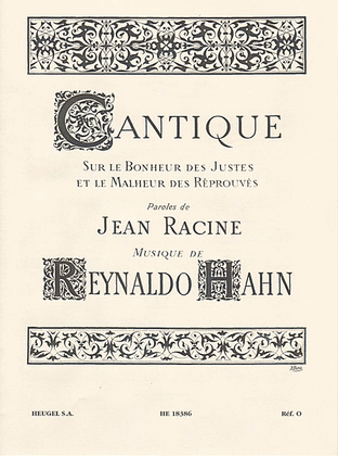 Book cover for Hahn Cantique Sur Le Bonheur Des Justes Et Le Malheur Book