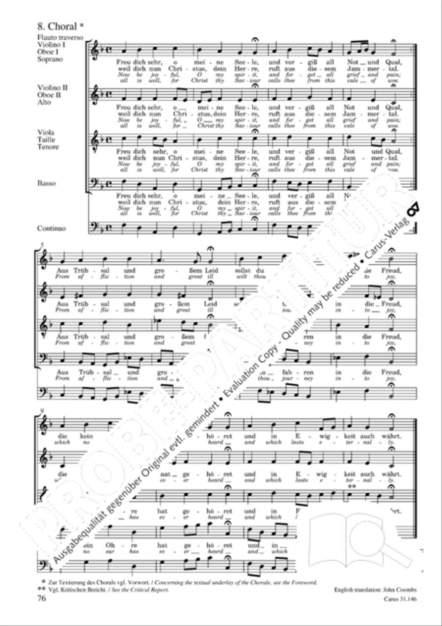 Through bitter tribulation we enter into God's kingdom (Wir mussen durch viel Trubsal in das Reich Gottes eingehen) 4-Part scores gallery preview page 77