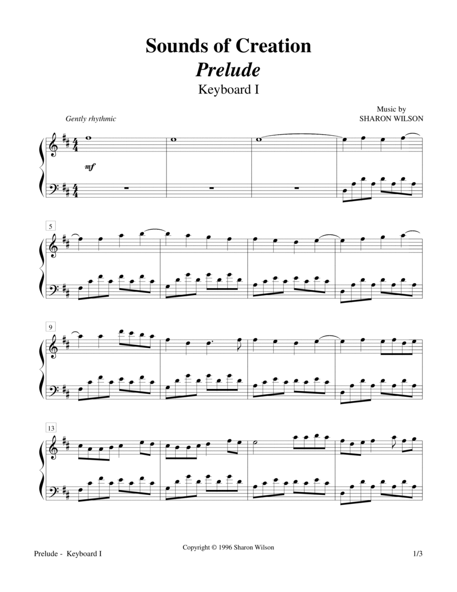 Sounds of Creation - Prelude (Keyboard Duet; 2 Pianos, 4 Hands) Piano Method scores gallery preview page 1