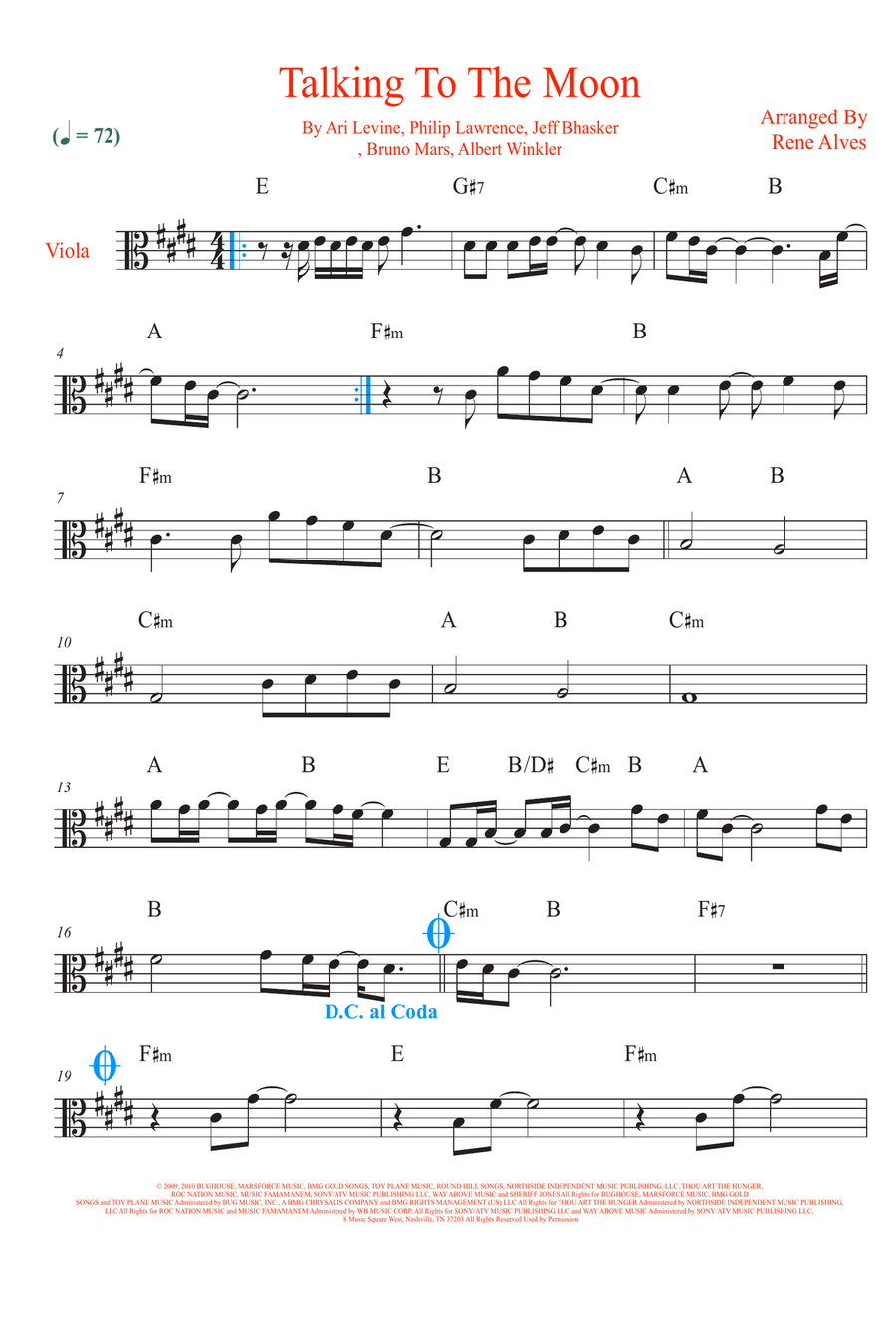 Talking To The Moon Talking To The Moon Viola Solo scores gallery preview page 1