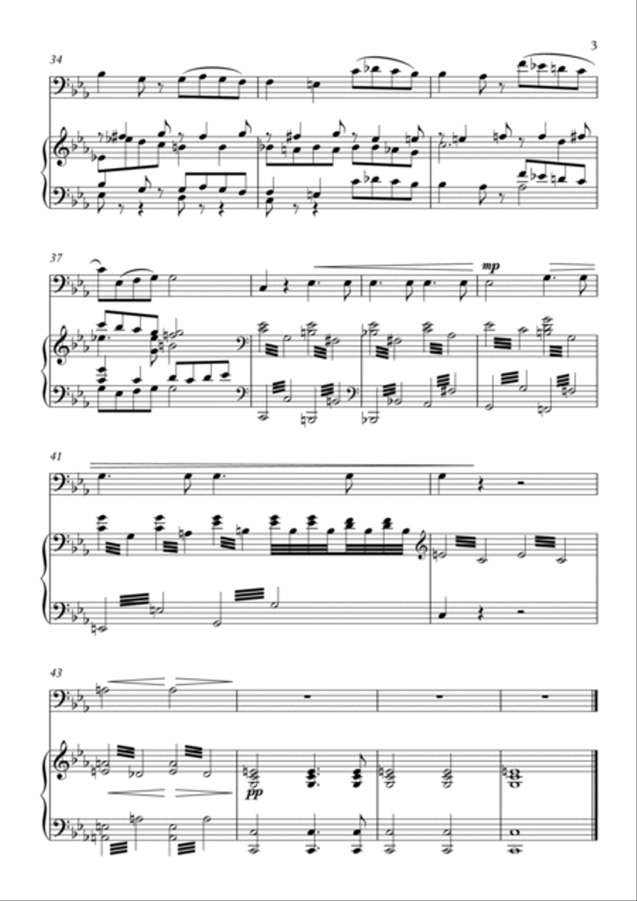Lacrymosa from Requiem (Verdi) - Cello Solo Piano scores gallery preview page 3