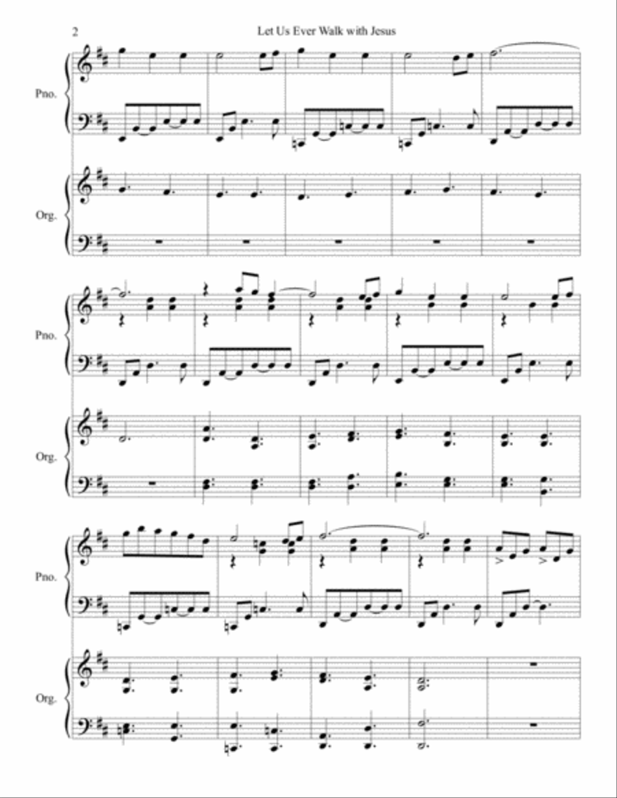 Let Us Ever Walk with Jesus Piano scores gallery preview page 2