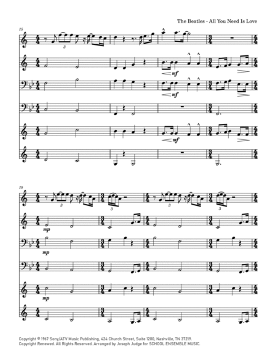 All You Need Is Love All You Need Is Love Chamber Music scores gallery preview page 3