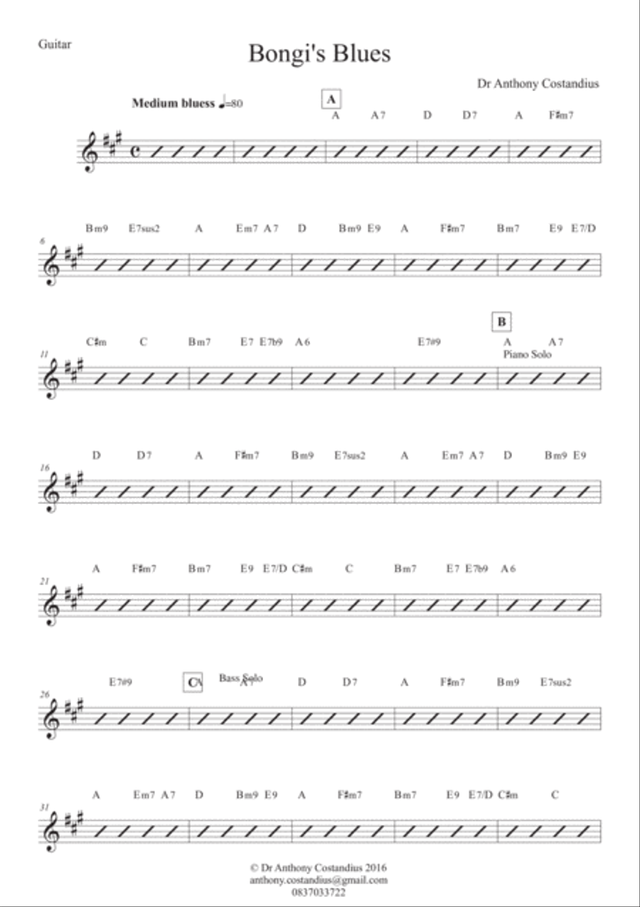 Bongi's Blues Bongi's Blues Small Ensemble scores gallery preview page 4