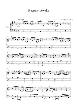 Bach - Sleeper awake (easy piano arrangement)