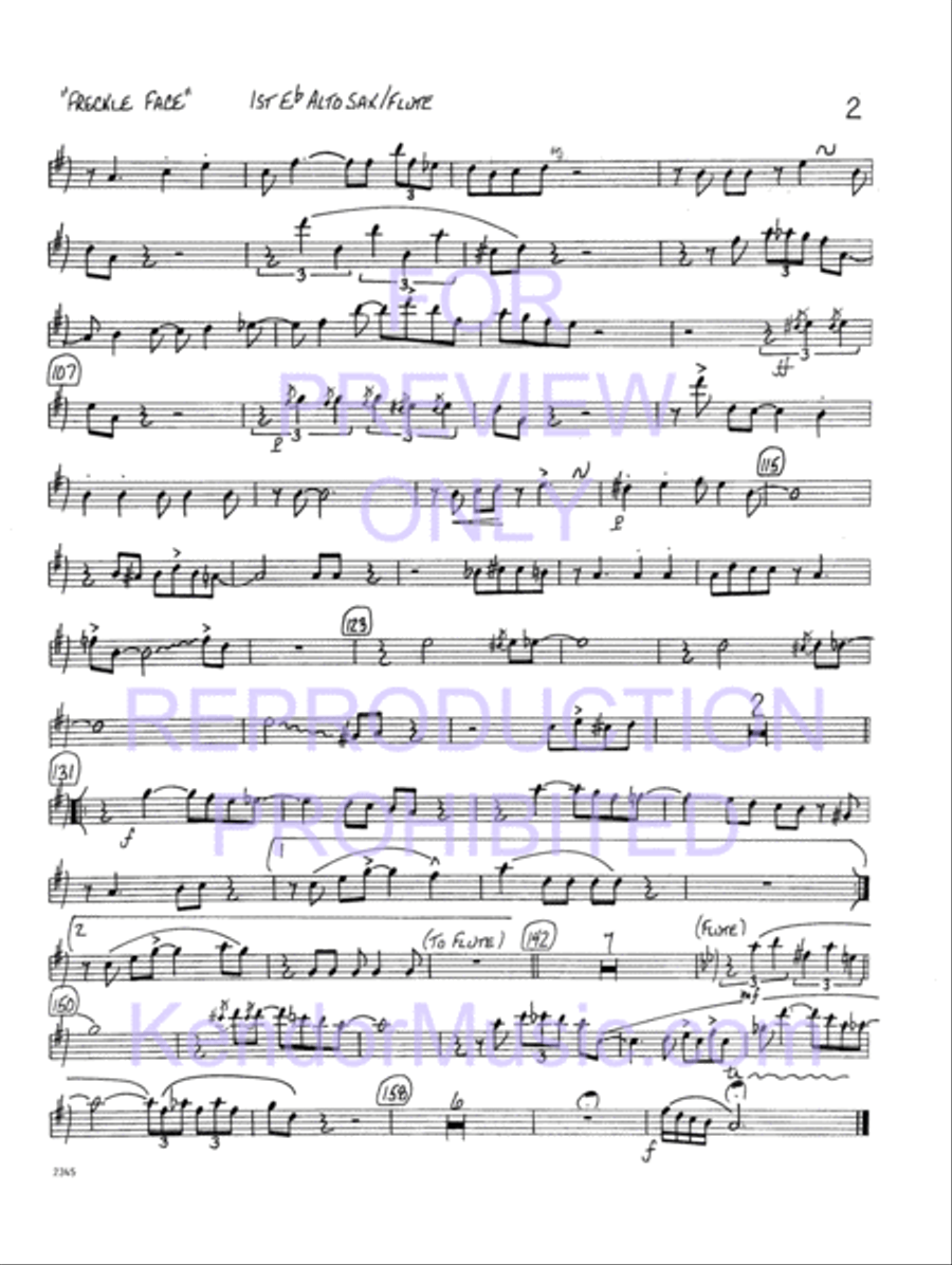 Freckle Face (Full Score) Jazz Ensemble scores gallery preview page 15