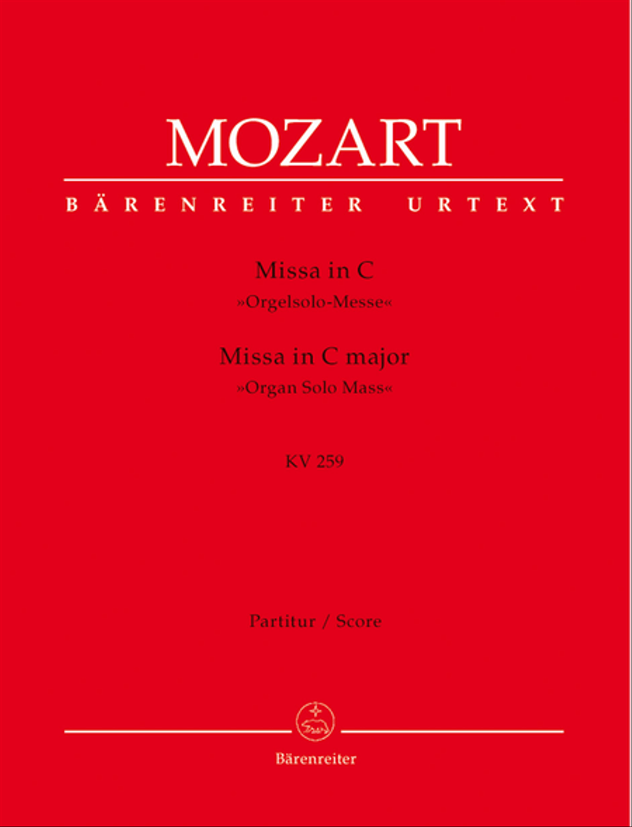 Missa C major, KV 259 'Organ Solo Mass' 4-Part scores gallery preview page 1