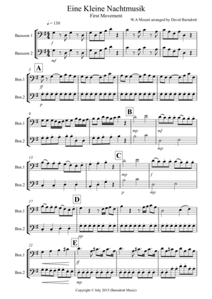 Book cover for Eine Kleine Nachtmusik (1st movement) for Bassoon Duet