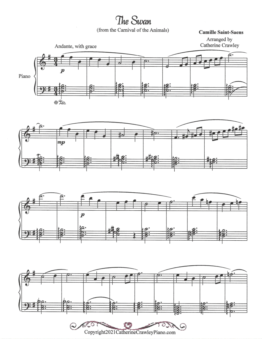 The Swan Piano Solo scores gallery preview page 1